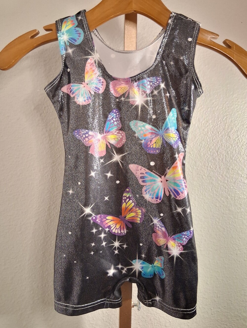 Girls Sparkly Butterfly Leotard Romper Size 110